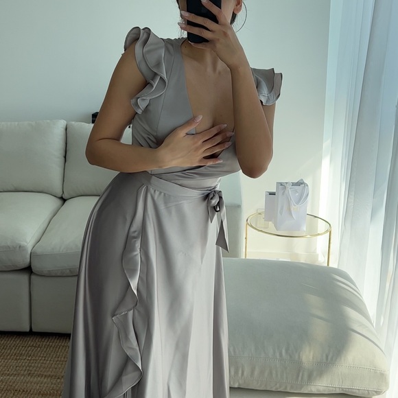 Satin Maxi Dress - Picture 4 of 8